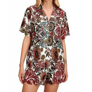 NEW PEARL AND CAVIAR skiathos button down shirt in multi